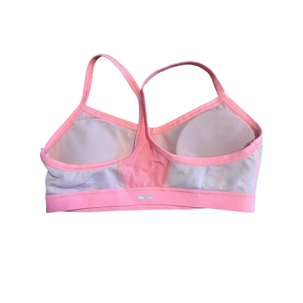 Aerie‎ Chill Play Move Sports Bra Gray Coral Pink Racerback Mesh Back Medium